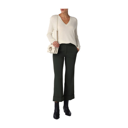 Emme Marella Pantaloni Pantalone Donna mini flare con risvolto 40 - Francavilla Moda